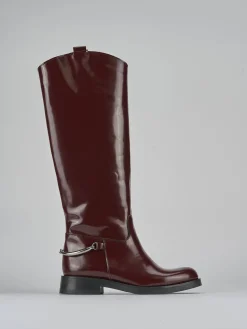 Stivali tacco 2cm pelle bordo'