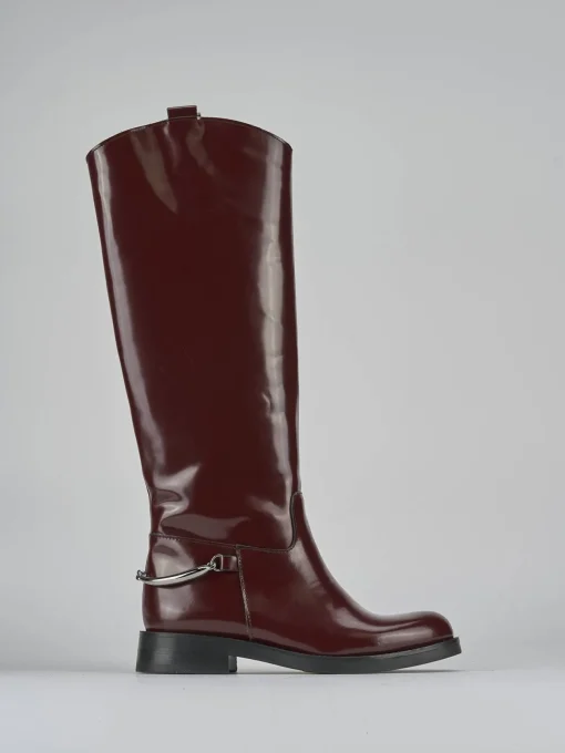 Stivali tacco 2cm pelle bordo'