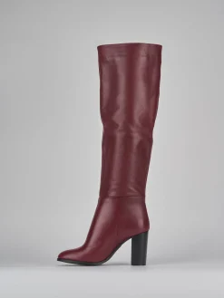 Stivali tacco 8cm pelle bordo'