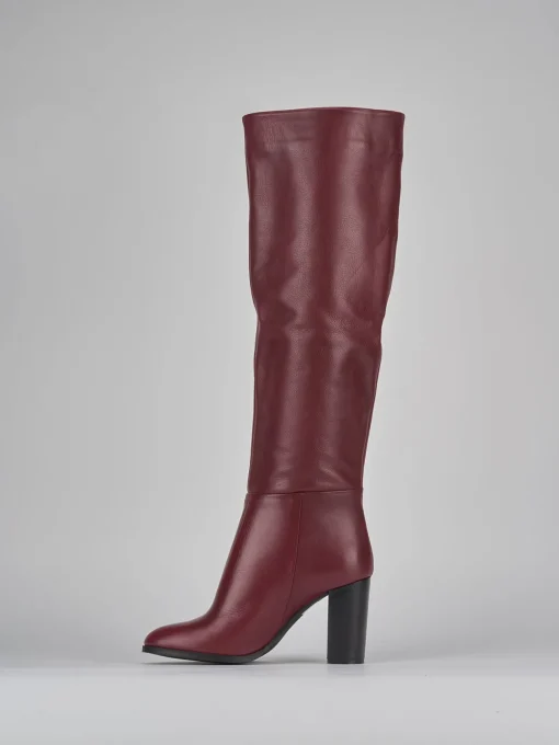 Stivali tacco 8cm pelle bordo'