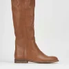 Stivali tacco 1cm pelle marrone