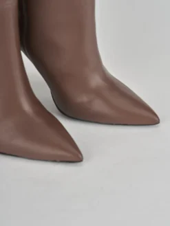 Stivali tacco 10cm pelle marrone