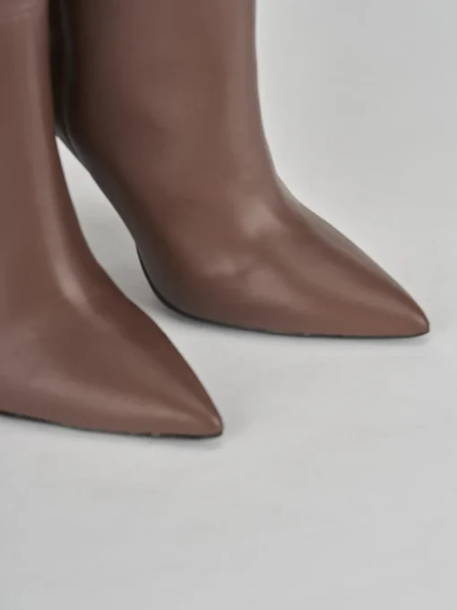 Stivali tacco 10cm pelle marrone