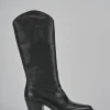Stivali tacco 7cm pelle nero