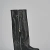 Stivali tacco 2cm pelle nero
