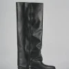Stivali tacco 2cm pelle nero