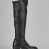 Stivali tacco 4cm pelle nero