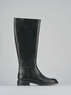 Stivali tacco 2cm pelle nero