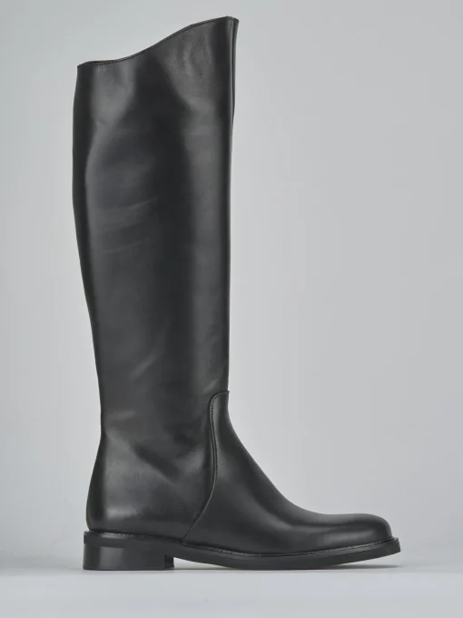 Stivali tacco 2cm pelle nero