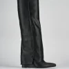 Stivali tacco 5cm pelle nero