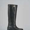 Stivali tacco 2cm pelle nero