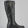 Stivali tacco 2cm pelle nero