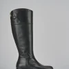 Stivali tacco 2cm pelle nero