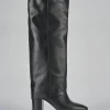 Stivali tacco 7cm pelle nero