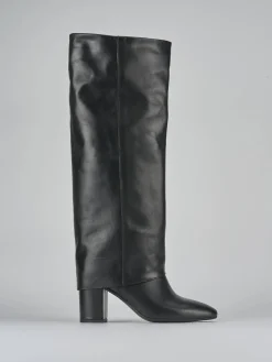 Stivali tacco 7cm pelle nero