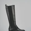 Stivali tacco 2cm pelle nero