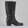 Stivali tacco 4cm pelle nero