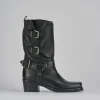 Stivali tacco 4cm pelle nero