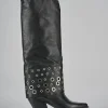 Stivali tacco 6cm pelle nero