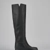 Stivali tacco 2cm pelle nero