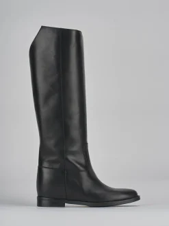 Stivali tacco 2cm pelle nero