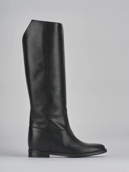 Stivali tacco 2cm pelle nero