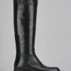 Stivali tacco 3cm pelle nero