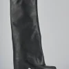 Stivali tacco 7cm pelle nero