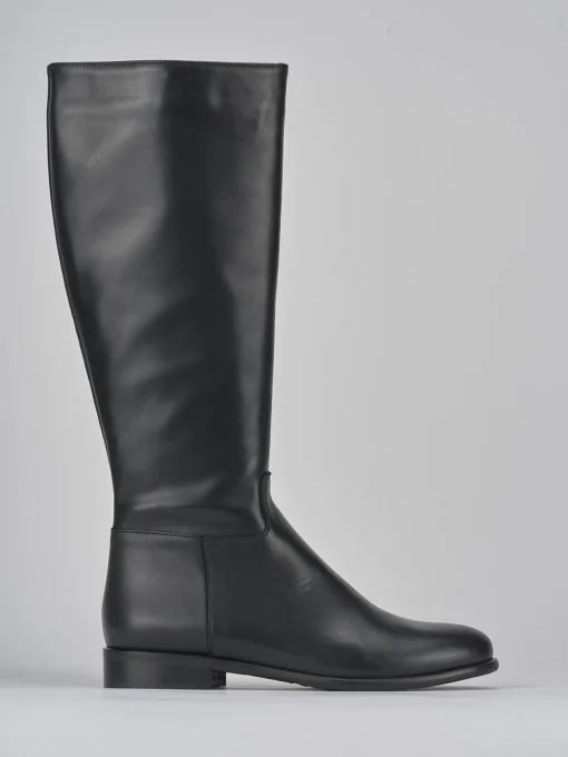 Stivali tacco 2cm pelle nero