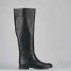 Stivali tacco 2cm pelle nero