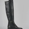 Stivali tacco 2cm pelle nero