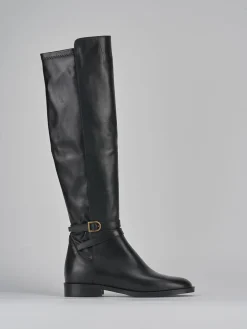 Stivali tacco 2cm pelle nero