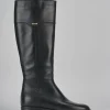 Stivali tacco 2cm pelle nero
