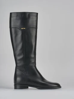 Stivali tacco 2cm pelle nero