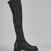 Stivali tacco 2cm pelle nero