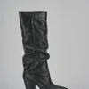 Stivali tacco 9cm pelle nero