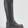 Stivali tacco 2cm pelle nero