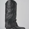 Stivali tacco 4cm pelle nero