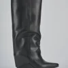 Stivali tacco 4cm pelle nero