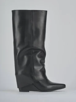 Stivali tacco 4cm pelle nero