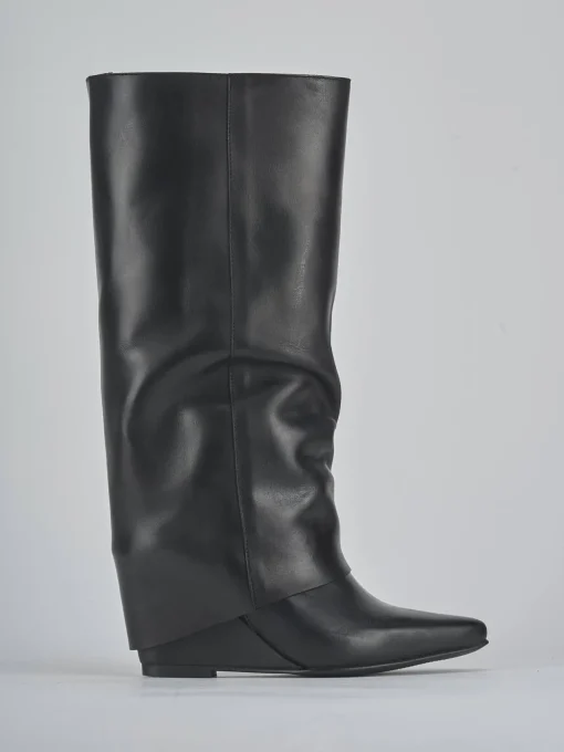 Stivali tacco 4cm pelle nero