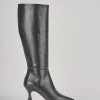 Stivali tacco 7cm pelle nero