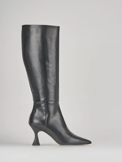 Stivali tacco 7cm pelle nero