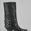 Stivali tacco 7cm pelle nero