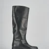 Stivali tacco 2cm pelle nero