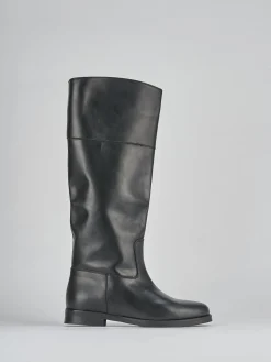 Stivali tacco 2cm pelle nero
