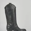 Stivali tacco 3cm pelle nero