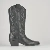 Stivali tacco 3cm pelle nero