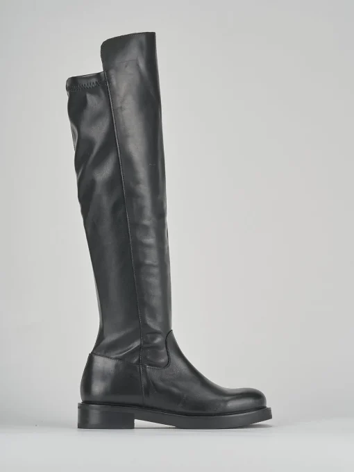 Stivali tacco 2cm pelle nero