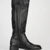 Stivali tacco 1cm pelle nero